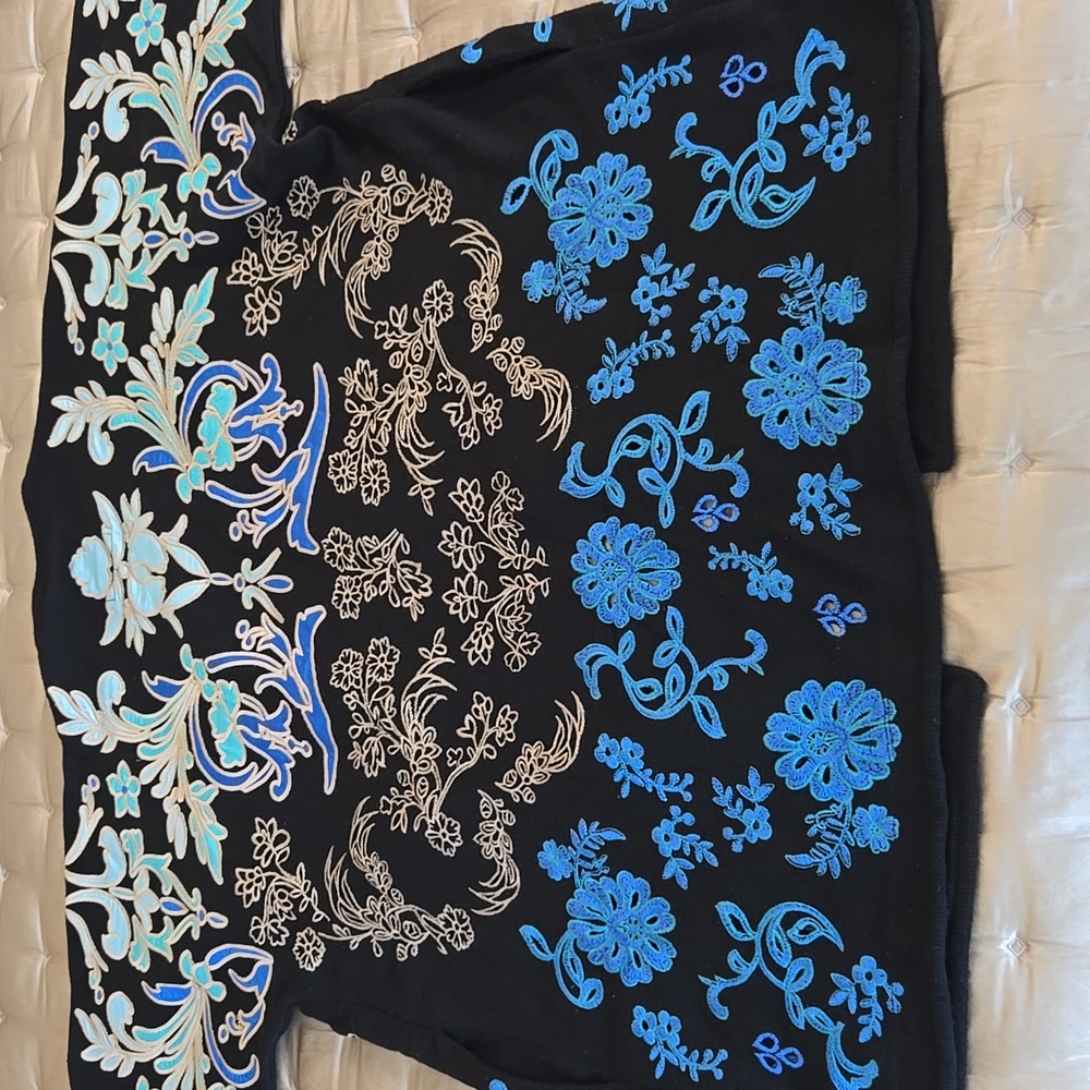 Johnny Was Black and Blue Embroidered Jacket - Picture 7 of 12